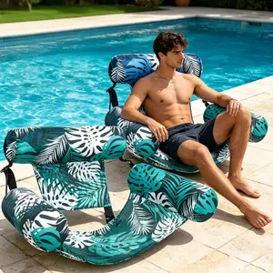 Lightweight Portable Water Floating Lounger, 2Pcs Inflatable Hammock Chair Durable PVC Buoyancy Design for Summer Beach Pool Party
