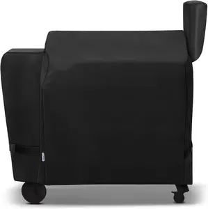 Outdoor Heavy Duty Waterproof Grill Cover Compatible with Traeger 34 Series Wood Pellet Grill and Smoker, Texas and More, Full Length Barbecue Cover, All Weather Protection, Black