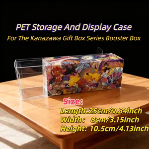 Plastic PET Protector Case for PTCG Kanazawa Gift Box Series Booster Box, 0.45mm Thick Foldable Clear Display Box Plastic Case For PTCG Sports Booster Pack Cards Storage Box, Collectibles Storage, Memorabilia Organizer, Stackable Design, Card Hobby Box
