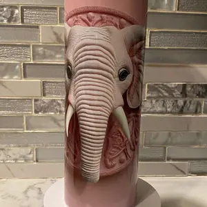 20oz Pink 3D Elephant Tumbler
