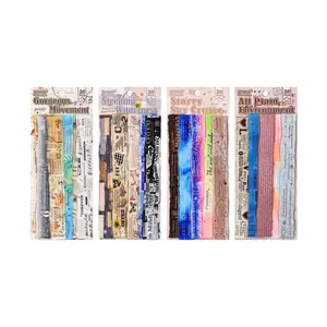 4 models of 80 long stickers made from PET waterproof material, retro letter notebook DIY priming and drawing decorative material stickers.