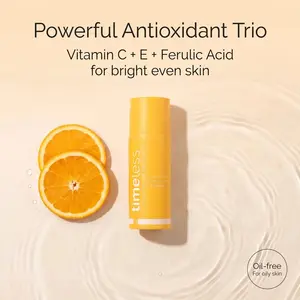 Timeless 20% Vitamin C + E + Ferulic Acid Serum, Antioxidant Facial Serum for Brightening Dark Spots, Fade Acne Marks, Anti-Aging Fine Lines, Skin Care Serum for All Skin Types