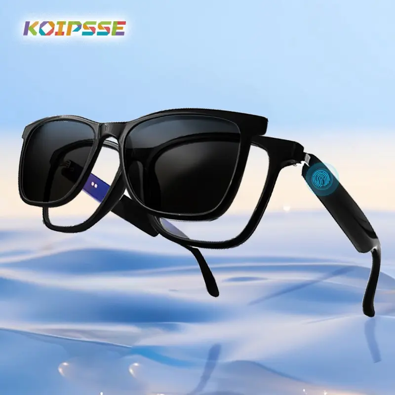 Koipsse Smart Glasses 2-In-1 Switchable Transparent Sunglasses, Multi-Functional Outdoor Sports Audio Sun Glasses, Dual Touch Control, Wearable Smart Glasses, Multifunctional Audio Sunglasses