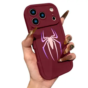 Cool Minimalist Spider Gwen Logo Pattern Phone Case for iPhone 17 16 15 14 Pro Max 13 12 11 XR XS Plus Air Slim Shockproof Anti Scratch TPU Protective Cover Stylish Superhero Aesthetic Phone Accessory
