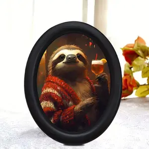 Lazy Sloth Drink Cocktail Decoration, Sweater Anthropomorphic Art, Fun Healing Home Bedroom Entryway Ornament, Mdf Material