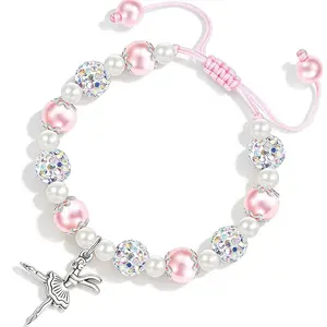 TK Adjustable Shell Pearl Bracelet Handmade Woven Pendant Jewelry for Dancing Girls Fresh Sweet Style