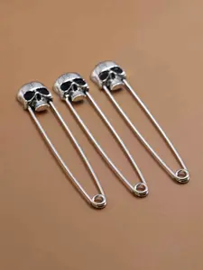 Vintage Punk Skull Pin Brooch Clip, Unique Design Party Daily Wear Accessory, Personalized Fashion Jewelry for Men Women