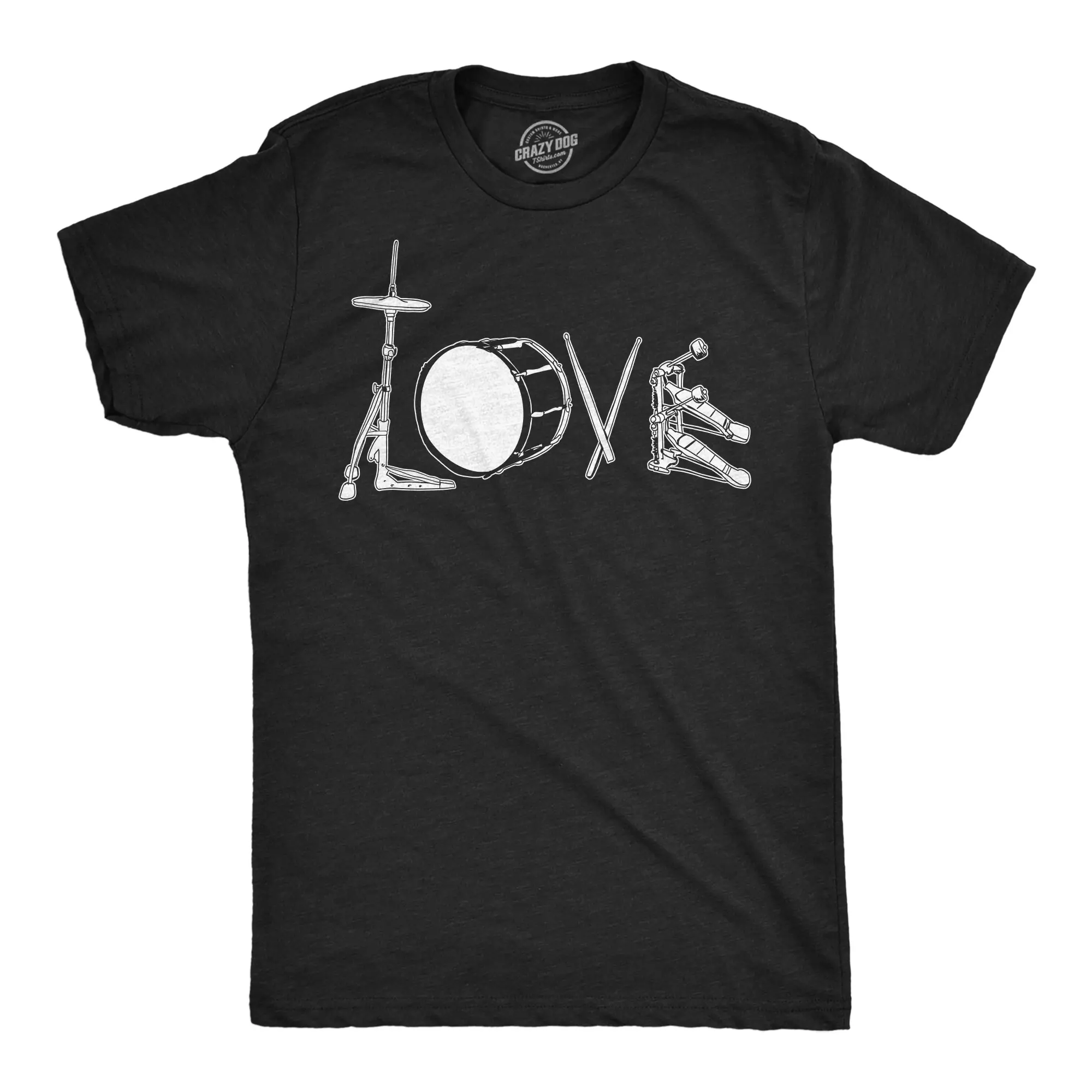 Mens Funny T Shirts Love Drums Sarcastic Music Graphic Novelty Tee for Men Mens Funny T Shirts Cool Vintage Fashion T-Shirt Gift Classic Menswear Funny Music Short Sleeve Novelty Tees for Guys Black -