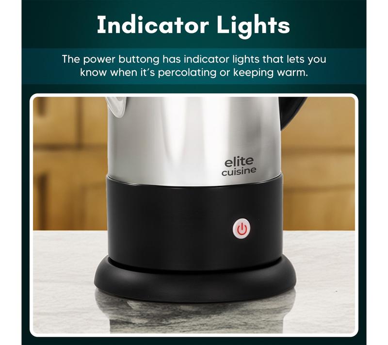 Elite Cuisine 12-Cup Electric Coffee Percolator