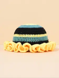 Handmade Crochet Hollow Knitted Cap, Cute Fitted Plain Design, Casual Style for All Seasons, Perfect for Daily Wear & Fashion Accessory