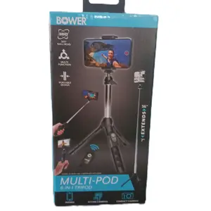 A Bower Multi-pod 6 in 1 Tripod for  Smart Phone. Great for taking  Selfies. Extends 36 in. phone mount is removable Cellphone Smartphone
