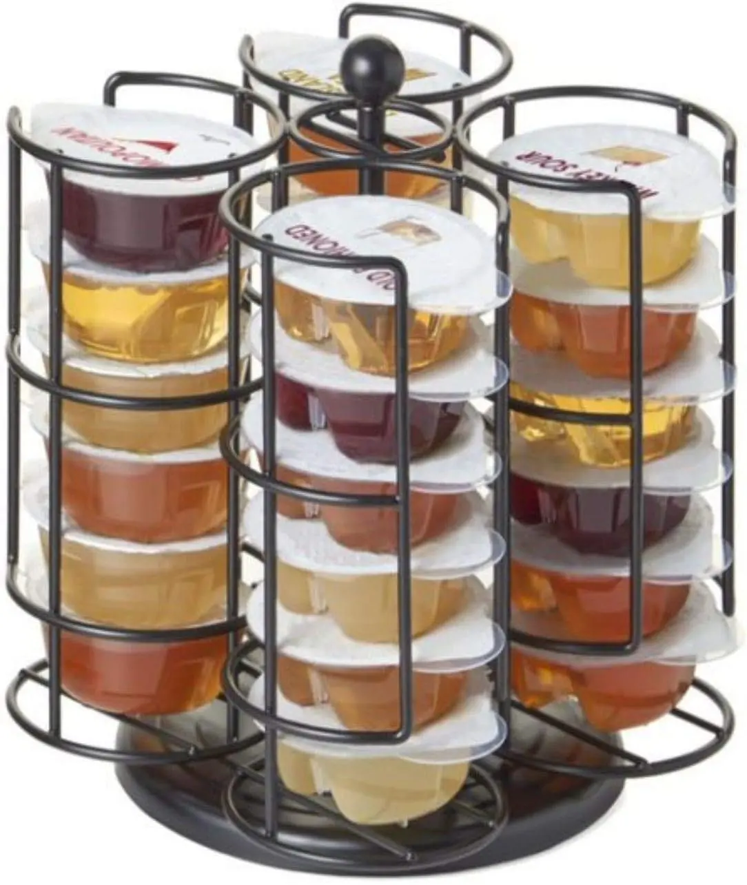 Black Durable Round Kitchen Countertop Organizer for Bartesian Users, 360-Degree Rotating (Rotates 360°), Holds Up to 24 Capsule Pods, with Handle, Medium (Pack of 1)
