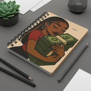 Money Lover Spiral Bound Journal - Empowering Art, Motivational Notebook, Gift for Entrepreneurs, Money Mindset Journal, Aesthetic Writing Pad