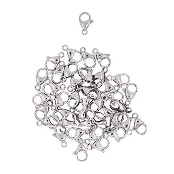 Mandala Crafts Lobster Claw Clasps for Jewelry Making - Stainless Steel Lobster Clasp Kit - Jewelry Clasps Lobster Clasps for Jewelry Making Necklace Bracelet Charm 100 PCs