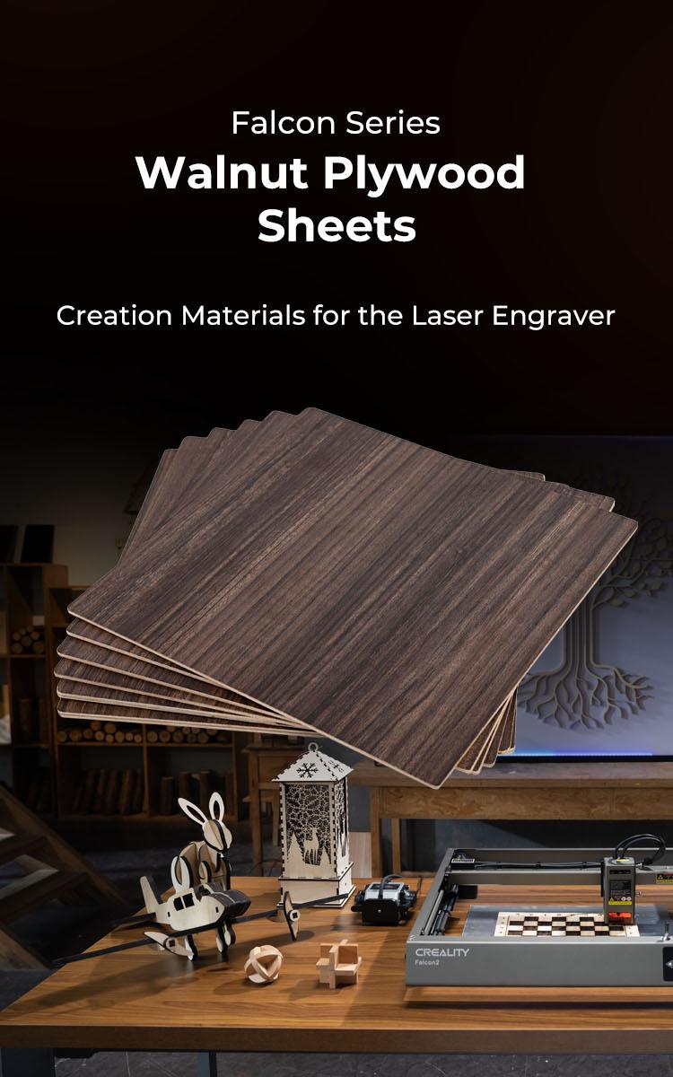Creality 12*12*1/8'' Walnut Plywood Sheets - 10pcs