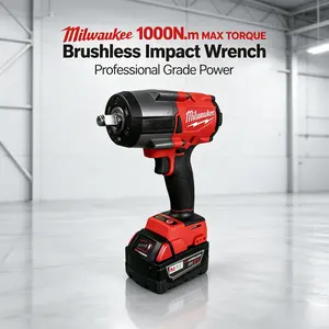 Milwaukee 18V Brushless Impact Wrench With 1000N·m Max Torque | Three Adjustable Speed Settings | Suitable For Vehicle Maintenance, Mechanical Disassembly, Industrial Fastening And On Site Construction Repair Tasks