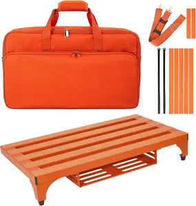 Supper Light Guitar Pedal Board 3.3 lb 22" x 12.6" Aluminum Alloy Pedalboard with Power  Bracket (Orange)