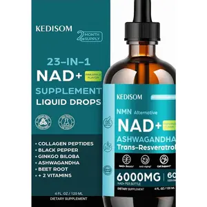 23-in-1 Liposomal NAD Supplement - NAD+ Liquid Drops with Resveratrol, Black Pepper Extract - Support Anti-Aging, Brain & Cellular Mitochondrial Health - 4 Fl Oz, Pineapple Flavor