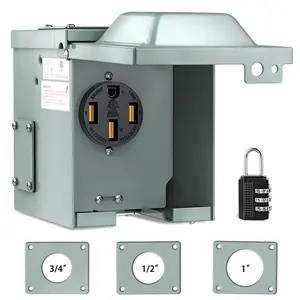 Nilight 50AMP RV EV Power Outlet Box 125/250V NEMA 14-50R Receptacle Heavy Duty Pre-drilled ETL Listed Enclosed Lockable Box Waterproof for Camper Caravan Motorhome Van