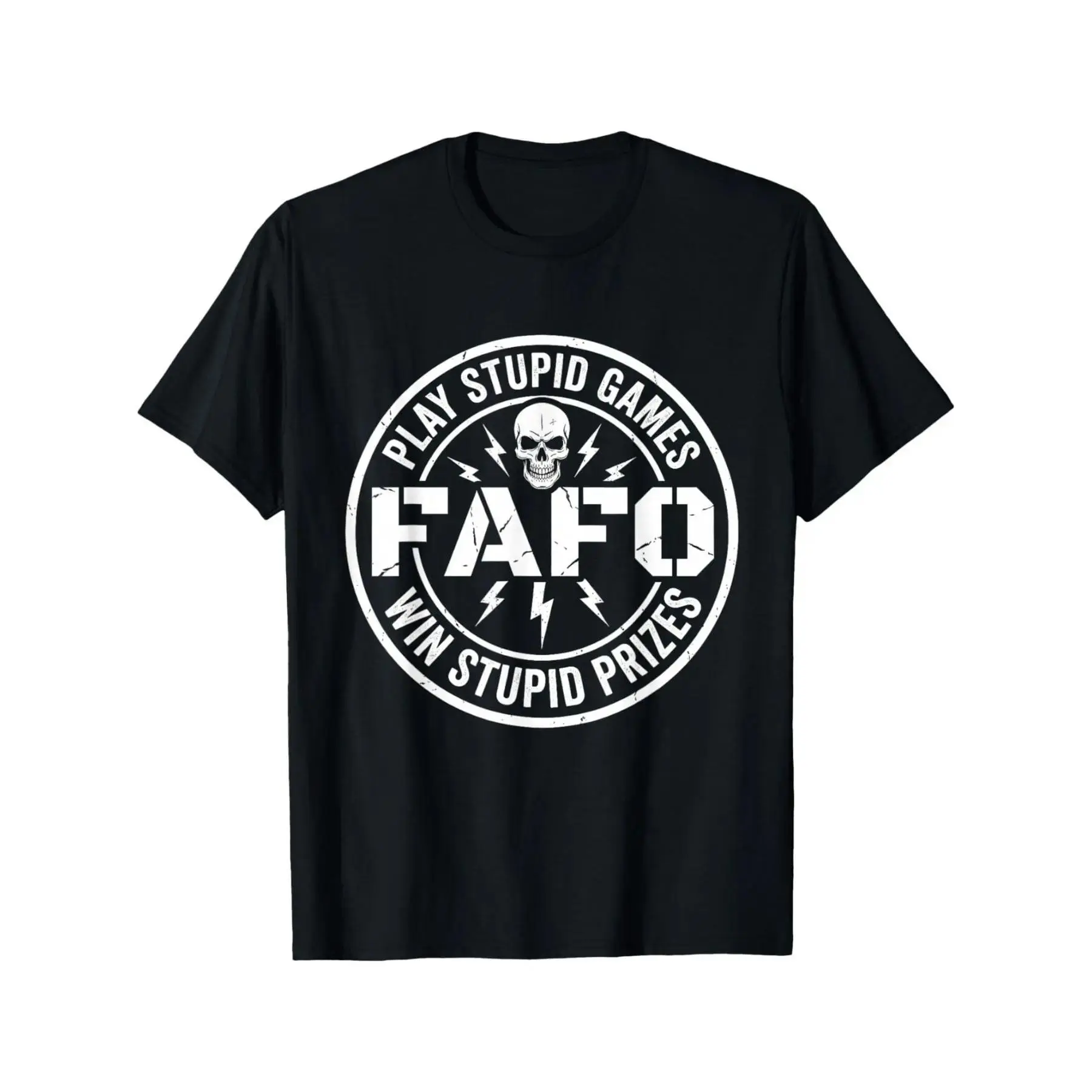 Men's Funny T-Shirt Play Stupid Games Win Stupid Prizes Graphic Tee Casual Short Sleeve Top