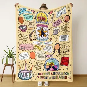 Hamilton Broadway Blanket All-Season Home Bedroom Bed Sofa Picnic Cover Family Friends and Chridren Perfect Gift Christmas Present