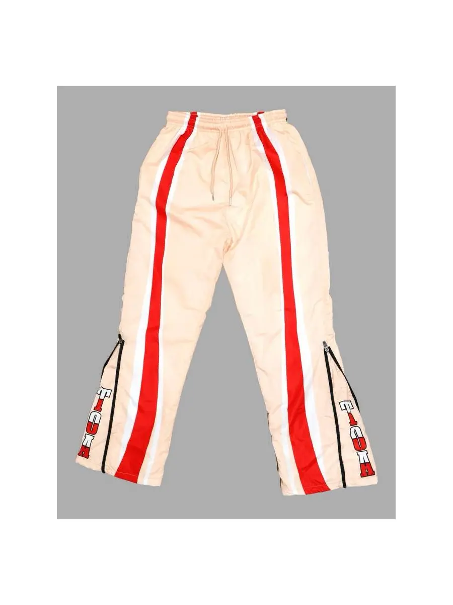 Orange Side Stripe Track Pants with Zip Leg Detail