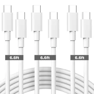 3PCS USB C to C Cable, iPhone 15 Charger Cord 6ft,60W Long Type C Fast Charging Cable for Apple iPhone 15/Pro/Pro Max/Plus, iPad Pro, Air5, MacBook Air, Samsung Galaxy,Android