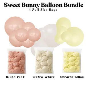 Sweet Bunny Balloon Bundle - Blush Pink, Retro White, Macaron Yellow