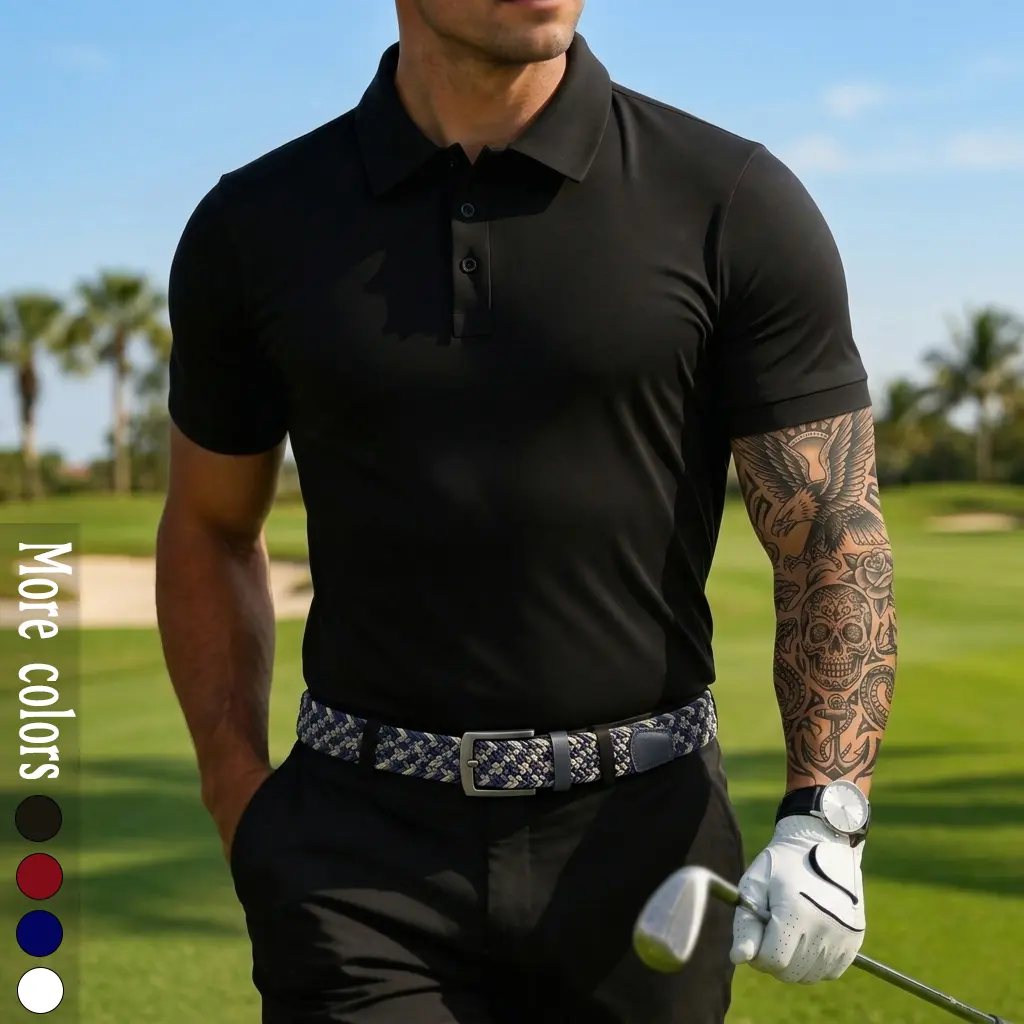 Single pack: casual men’s short-sleeve polo shirt selling fast! Quick-drying, breathable solid-color golf and tennis shirts; comfortable riding apparel; fashionable men’s sportswear suitable for casual gatherings, vacations, and travel; m