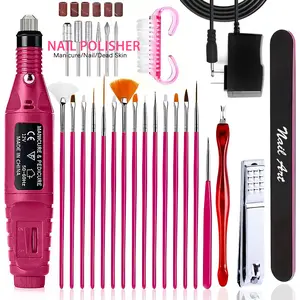 Manicure Removal Exfoliation Nail Drill Polish Pen US Plug Interface Head Set 15pcs Art Brush Cutter 6pcs Drill Head Nail File Replaceable Drill Sets Metal Tip Machine Electric Manicure Milling Cutter Kit For Gel Polish Tool 4 Color Select Black