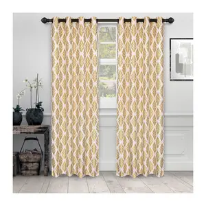Superior Damask Jacquard Grommet Curtain Panel(S/2) 52" x 96