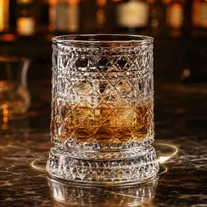 Luxury 360° Spinning Whiskey Glass, Rotating Crystal Rocks Glass for Men, Stress Relief Home Bar Gift