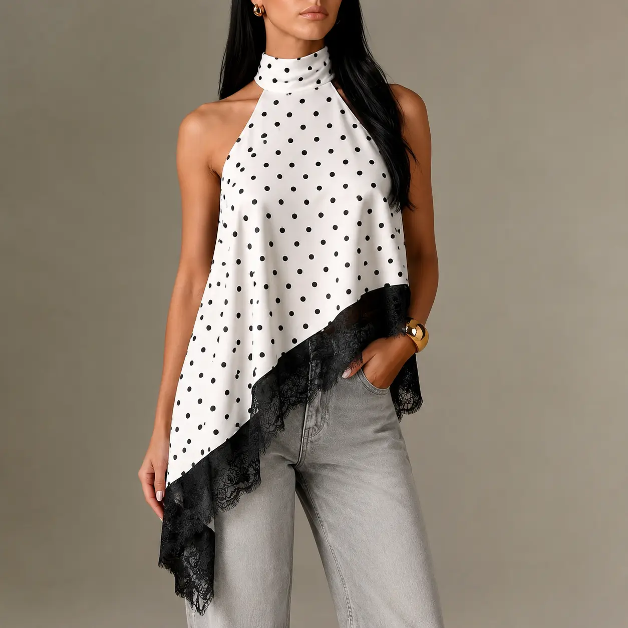 White Polka Dots