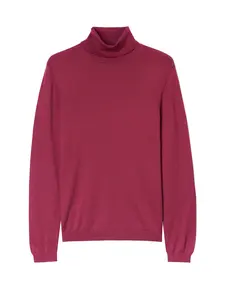 Men's Cashmere-Silk Turtleneck Knitwear, Silky Long-Sleeve Tops for Menswear
