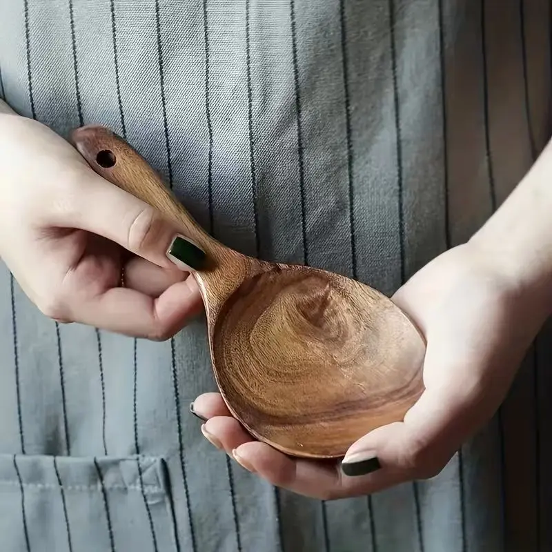 Heartwood Rice Spoon Set, Chemical-Free Coating, Food Grade Oil Protection, Non-Stick Pot Care, Healthy Choice, Durable Heartwood Material, Wooden Cooking Tools, Cooking Utensils, Kitchen Tools And Gadgets