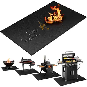 48x30 inch Grill Mats for Grill,-Thickened Fireproof Deck Protector Mat, Oil-Waterproof BBQ Mat for Grill, Fireplace/Fire Pit Mat Grill Pads