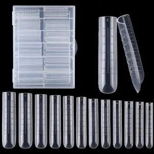 120pcs Clear Full Cover Dual Nail System Nail Kit for UV Gel Acrylic Nail Art - Includes Scale and U-Shaped Tips for Extension - Perfect for Artificial Nail Tips