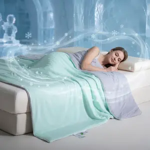 1pc Ice Cooling Blanket | Summer Cooling Air Conditioner Blanket, Lightweight, Breathable & Fast-Cooling Without Feeling Stuffy, Perfect for Hot Sleepers, Naps, Bedroom & Sofa Use, Stay Cool and Sleep Comfortably All Night