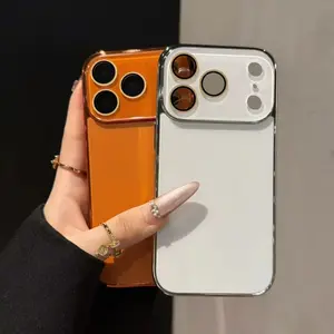 Creative Electroplated Anti-Drop Phone Case with Lens Film, Compatible with iPhone 17 Pro Max 17 16 15 Pro Max 14 13 12 11