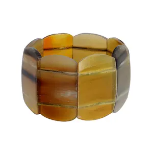 Black & Brown Stretch Bracelet Natural Buffalo Horn Statement Boho Women Jewelry for Women  Birthday Christmas Gifts