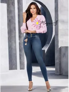 J117-1545-Push Up Colombian Jean High-Waisted Stretchy Fit for Women's Fashion All Seasons Comfortable & Flexible