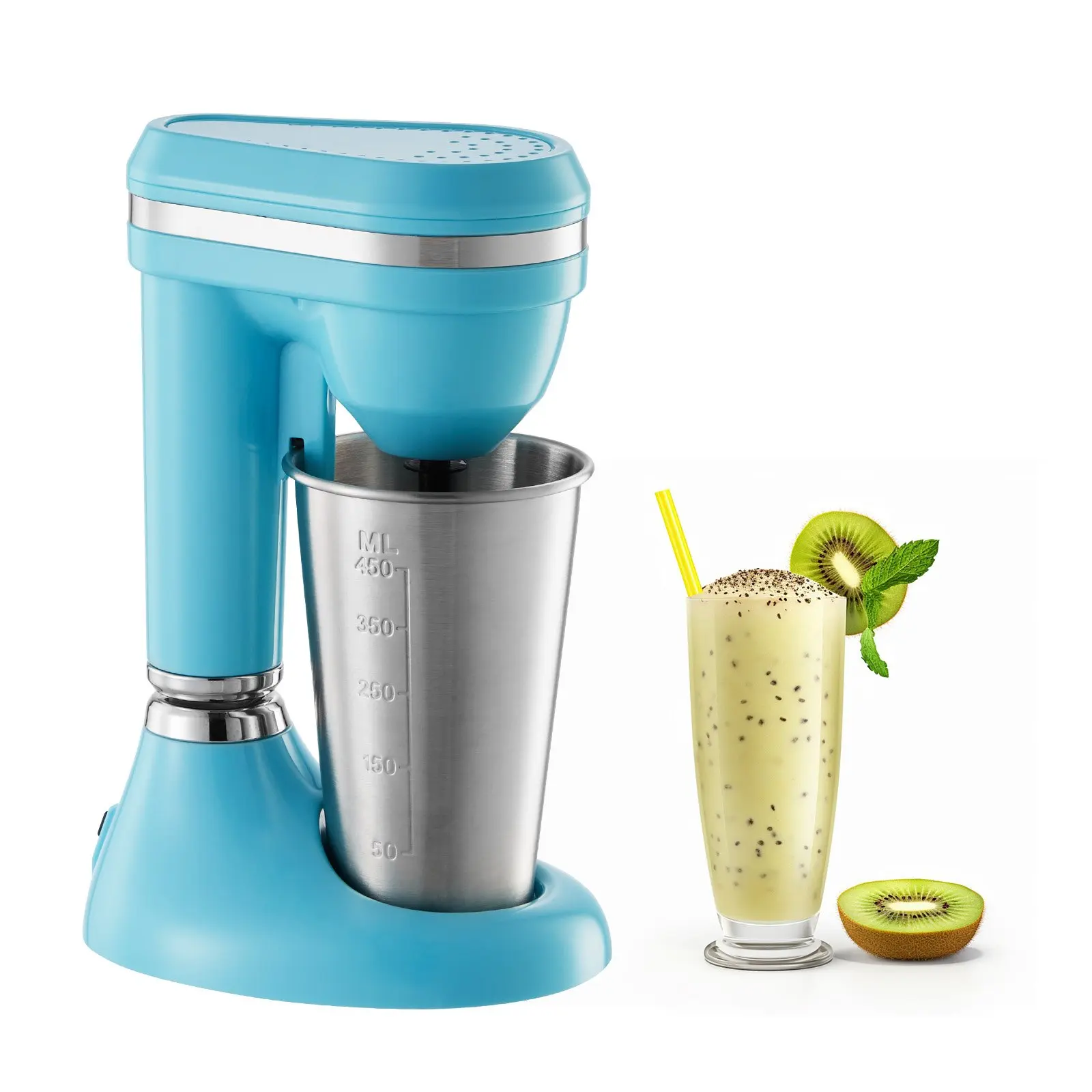 VEVOR 100W Power Milkshake Maker, 1 Unit Single-Head Dual-Speed Mix Drink Blender Machine with Stainless Steel Cup & Wide Base, for Home, Bar Beverage Shop