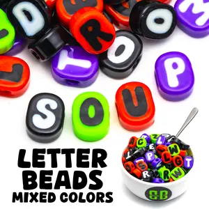 Alphabet Soup - Random Mix of Plastic Letter Beads by Weight