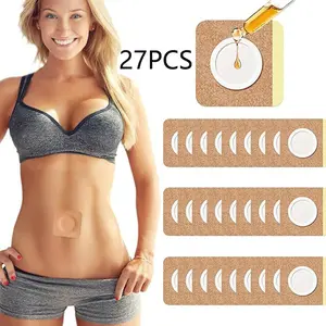 Castor Oil Pack Wrap for Belly Button, Self-Adhesive Navel Bandage, Disposable Spunlace Cloth Patch, Highly Absorbent & No-Wash