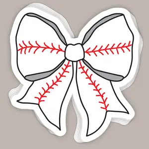 Baseball Bow Decal