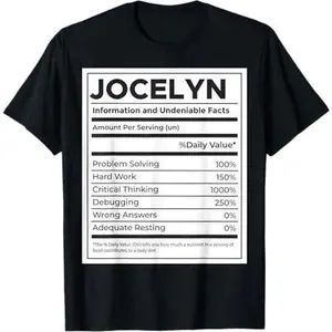 Jocelyn Nutrition Information, Problem Solving Hard Work T-Shirt