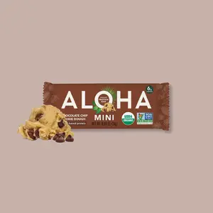 ALOHA - Chocolate Chip Cookie Dough - Mini Bars - 20-count - 6g of plant-based protein - 2g of sugar