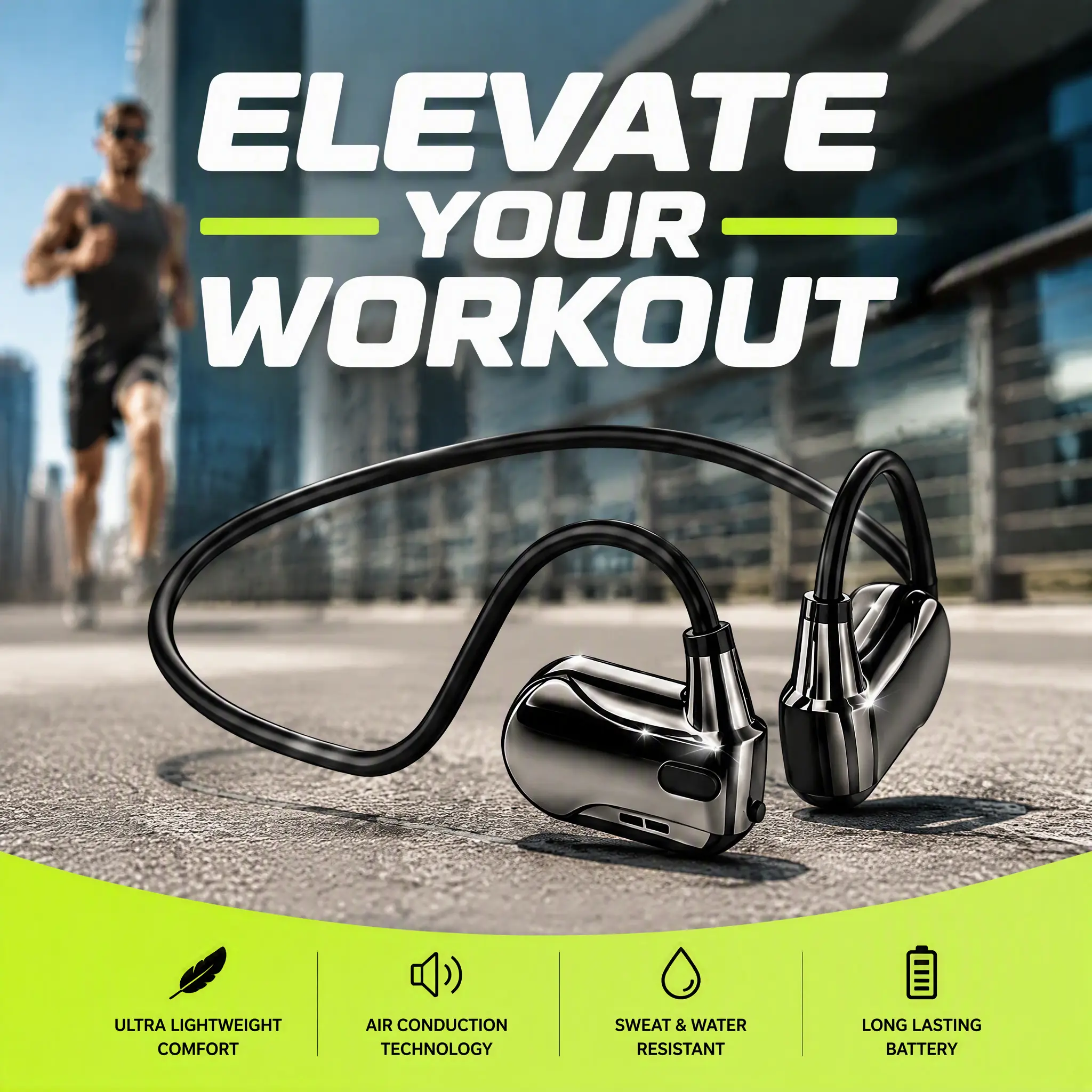 Purity Air M Series Open Ear Earbud Single Pair - TikTok Viral Wireless Bluetooth Headphones, True Air Conduction, 1.29Wh, Sweat Resistant Waterproof Headphones for Sports & Daily Use, HiFi Stereo, Long Wearing Comfort, Portable New Design
