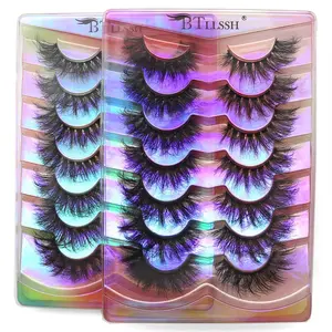 Fluffy False Eyelashes Cluster, High Quality Eyelashes, 14 Pairs 2 Style Wispy Cat Eye Look Faux Cluster Lashes, Natural Curling Eye Makeup Strip Lashes for Lashes Extension, Eyelash Extensions