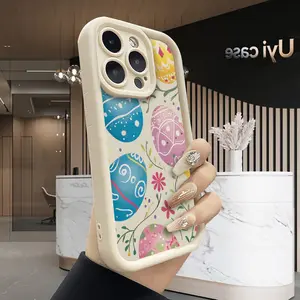 Easter Egg Case for iPhone 17 Air 16 15 14 Pro Max 13 12 11 X XS Plus Rugged Durable Shockproof Anti-Scratch Soft Silicone Case with Full Body Protection